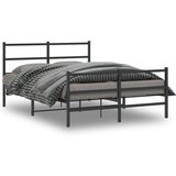 vidaXL Metalni okvir kreveta s uzglavljem i podnožjem crni 140x200 cm Cijene