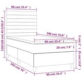  box spring s madracem LED tamnoplavi 90x190 cm baršun | shoptok.hr