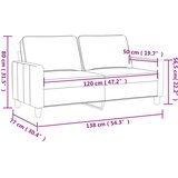  Dvosjed svjetlosivi 120 cm baršunasti | shoptok.hr