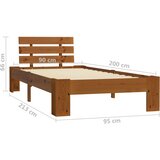  Okvir za krevet od masivne borovine boja meda 90 x 200 cm | Eponuda.com