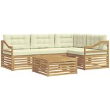 vidaXL Zunanja garnitura za sedenje 5 pcs Bela in krem Poliester, (5000282462) | Shoptok.si