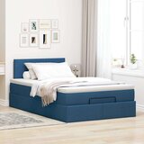  Otomanski okvir kreveta s madraca plavi 120x190 cm od tkanine | shoptok.hr