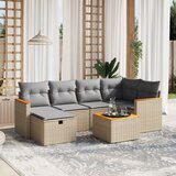 Maison Chic Seti vrtnega pohištva - Vrtna garnitura - Vrtni pohištvo set 7-delna z blazinami bež poli ratan, (21801824) | Shoptok.si