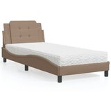  The Living Store Postelja z vzmetnico kapučino 90x200 cm umetno usnje - Postelja, (21445747) | Shoptok.si