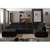 ELTAP Crna sklopiva kutna garnitura (s desnim kutom/u obliku slova "U") Evanell – | shoptok.hr