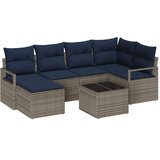  Set sofe 7 kom. Siva poliratan 232 x 122 x 85 cm | Shoptok.si