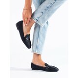 SHELOVET Women's elegant loafers black Cene