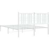  Metalni okvir za krevet s uzglavljem bijeli 120 x 190 cm | shoptok.hr