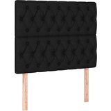 vidaXL Krevet box spring s madracem LED crni 100x200 cm od tkanine | shoptok.hr