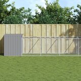 vidaXL Kućica za pse s igralištem svjetlosiva 110x813x110 cm čelična Cijene