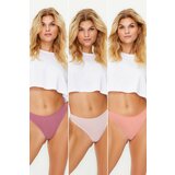 Trendyol Purple-Multicolor 3 Pack Cotton Thong Panties Cene