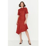 Trendyol Red Belted Asymmetrical Dress Cene