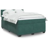 vidaXL Box spring postelja z vzmetnico temno zelena 140x200 cm žamet Cene