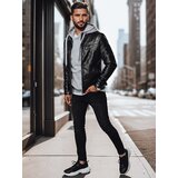 DStreet Kurtka męska skórzana czarna | Shoptok.si