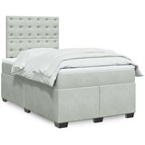 vidaXL Box spring krevet s madracem svjetlosivi 120x200 cm baršunasti | shoptok.hr