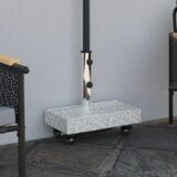  Stalak za suncobran s kotačima za Ø38/48mm stupove Sivi Granit 25 kg Pravokutni | shoptok.hr