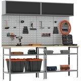  Set radnog stola 8 pcs Crna i Siva Čelik s prahom premazan | shoptok.hr