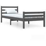 Furnova Posteljni okvir siv iz trdnega lesa 100x200 cm, (21933795) | Shoptok.si