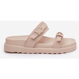 Boto Women's Platform Sandals With Golden Buckles Beige Wernone | shoptok.hr