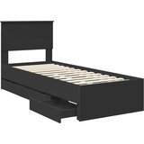  Krevetna konstrukcija Crna 75 x 190 cm Inženjersko Drvo | shoptok.hr