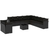  12-dijelni set vrtnih sofa od poliratana s jastucima crni | shoptok.hr