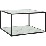 Furnova Klubska mizica črna z belim marmornim steklom 90x90x50 cm, (21914460) Cene