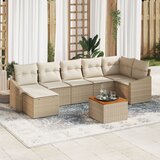 vidaXL 8-dijelni set vrtnih sofa s jastučićima bež poliratan akacija Cijene