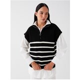 LC Waikiki Women's Standing Neck Striped Oversized Knitwear Sweater for Women | Shoptok.si