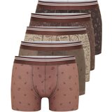 Trendyol brown men's 5 pack minimal printed cotton boxers Cene
