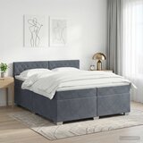  Boxspring krevet s madracem Tamnosiva 200 x 200 cm Baršun | shoptok.hr
