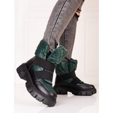 SHELOVET Women's Snow Boots Green & Black Cene