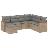  7-dijelni set vrtnih sofa s jastucima bež od poliratana | shoptok.hr