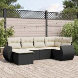 vidaXL 6-dijelni set vrtnih sofa s jastucima crni od poliratana | shoptok.hr