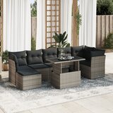 vidaXL 8-dijelni set vrtnih sofa od poliratana s jastucima sivi | shoptok.hr