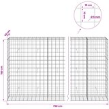  Gabion s žicom debljine 5 mm i mrežom 10x10 cm 750x50x150 cm Slike