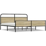 Maison Chic Kovinski Posteljni okvir - Dvoposteljna postelja - Zakonska postelja brez vzmetnice sonoma hrast 193x203 cm, (21695262) | Shoptok.si