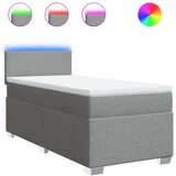  Krevet s oprugama i madracem svjetlosivi 100x200 cm od tkanine | shoptok.hr