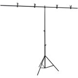 vidaXL Stalak za pozadinu u obliku slova T crni 201x60x(70-200) cm Cijene