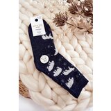 Aura.via Women's Wool Socks In Polar Bear Navy blue | shoptok.hr