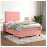  Box spring postelja z vzmetnico roza 120x200 cm žamet | Shoptok.si