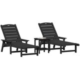  Ležaljka 3 pcs Crna Polietilen | shoptok.hr