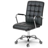 Benton uredska kožna fotelja, crna | shoptok.hr