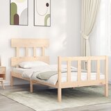 vidaXL Posteljni okvir z vzglavjem 90x200 cm trden les Cene