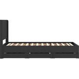  Krevetna konstrukcija s pohranom i uzglavljem Crna 90 x 200 cm | shoptok.hr