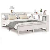  Posteljni okvir brez vzmetnice bela 135x190 cm trdna borovina | Shoptok.si