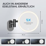 OVIMAR stensko kozmetično ogledalo z LED-osvetlitvijo 5x povečava | Shoptok.si