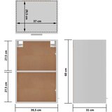 Viseći Viseča omarica visok sijaj bela 39,5x31x60 cm iverna plošča, (20621052) | Shoptok.si