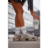 Milena Women's Socks With Text 90's Baby Ecru | Shoptok.si