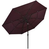  Vrtni suncobran s 3 razine i aluminijskim stupom 3,5 m bordo | Shoptok.si