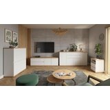 XORA visoka komoda, bela, hrast artisan | Shoptok.si